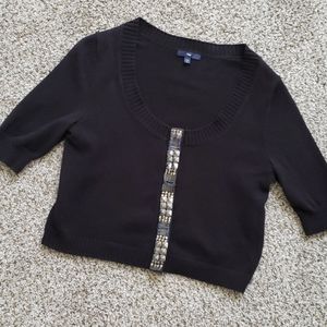 EUC Gap crop Cardigan Beaded sz M